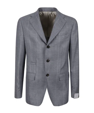 Eleventy Long-sleeved Suit Jacket In Gray