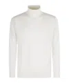 Eleventy Tipping Turtleneck Sweater In White