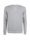 Eleventy Light Gray Crew Neck Sweater In Gray