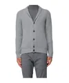 Eleventy Ribbed Texture Shawl Collar Long Sleeves In Gray
