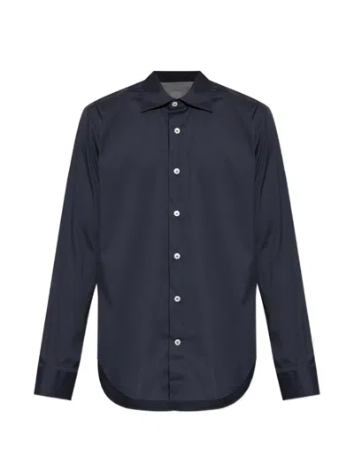 Eleventy Long-sleeve Classic Shirt In Blue