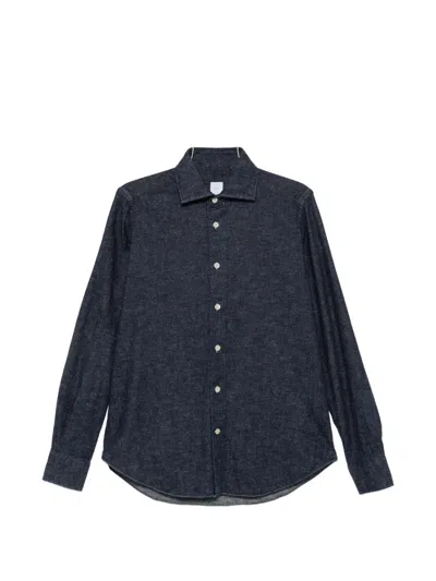 Eleventy Long-sleeve Denim Shirt In Blue