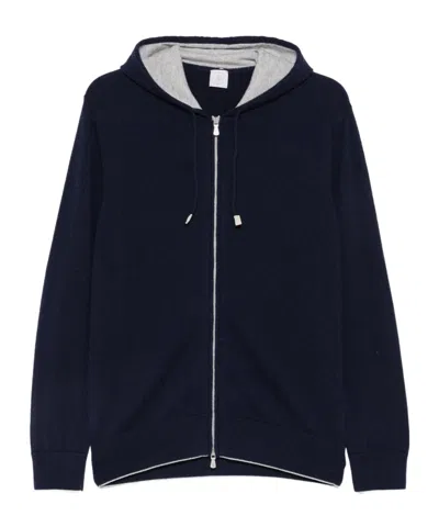 Eleventy Long-sleeve Hoodie In Blue