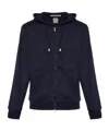 Eleventy Zip-up Drawstring Hoodie In Blue