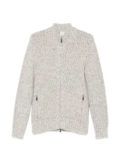Eleventy Long-sleeve Zip-fastening Cardigan In Brown