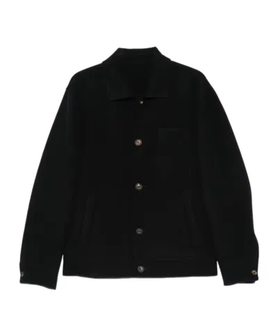 Eleventy Long-sleeved Casual Jacket In Black