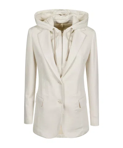Eleventy Long-sleeved Casual Jacket In White