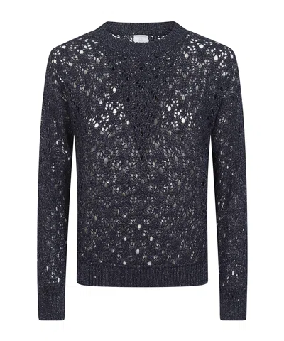 Eleventy Long-sleeved Crew Neck Knit Sweater In Multi