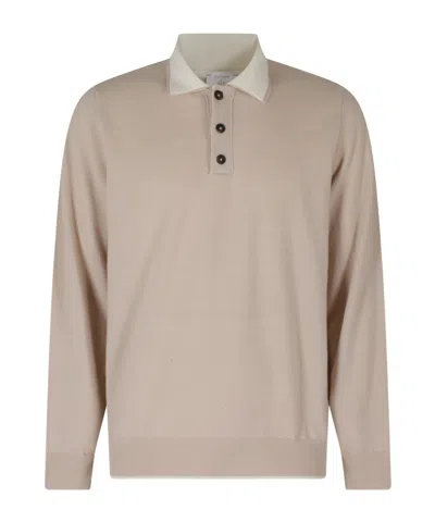 Eleventy Long-sleeved Polo Shirt In Neutral