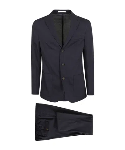 Eleventy Long-sleeved Suit Jacket And Trousers Two-piece Set In Black