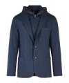 Eleventy Blue Polyester-blend Single-breasted Blazer In Blue