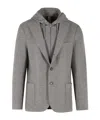 Eleventy Grey Wool Single-breasted Blazer In Multi