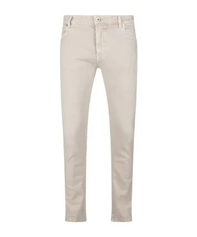Eleventy Low-rise Tapered Jeans In Nude