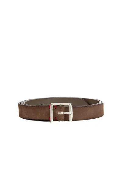 Eleventy Low Suede Belt In Brown