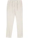 Eleventy Lurex Chambray Slim Trousers In Neutrals