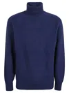 Eleventy Wool And Cashmere Blend Sweater With Classic Turtleneck Design In Black