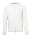 Eleventy Beige Full Zip Sweater In White