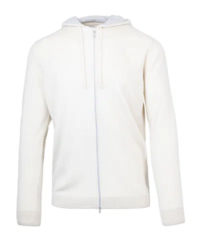 Eleventy Maglia Full Zip Beige In White