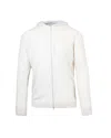 Eleventy Beige Full Zip Sweater In White