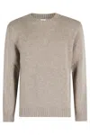 Eleventy Classic Crew Neck Long-sleeve Sweater In Brown