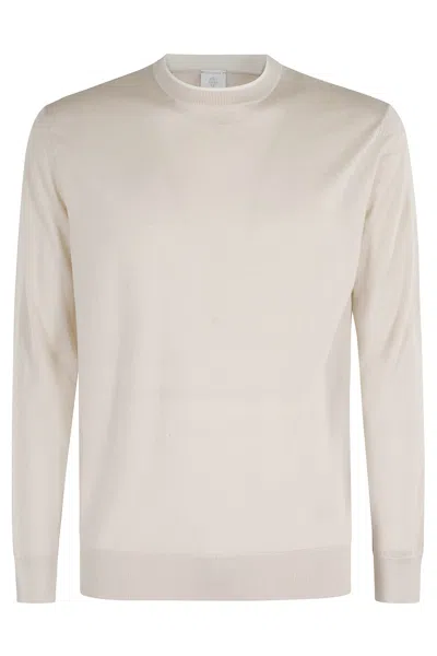 Eleventy Maglia Girocollo Doppio Collo In Brown