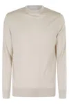 Eleventy Ribbed Sand Sweater With Tipping Detail In Sabbia Grigio