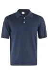 Eleventy Maglia Polo In Cotone Crepe Tinto Capo In A Blu