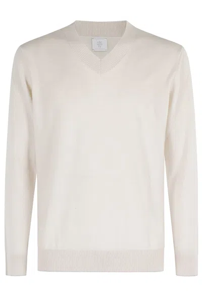 Eleventy Maglia Scollo V ml In White