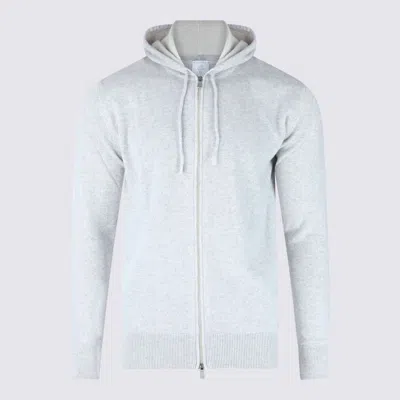 Eleventy Ribbed Hooded Crewneck Sweater With Long Sleeves In Blue