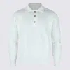 Eleventy Crewneck Collared Ribbed Cuffs In White