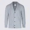 Eleventy Ribbed Texture Shawl Collar Long Sleeves In Gray