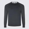 Eleventy Ribbed Crewneck Sweater Contrast Trim In Gray