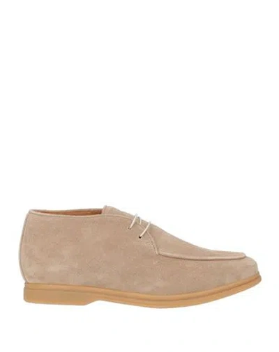 Eleventy Man Ankle Boots Beige Size 7 Leather