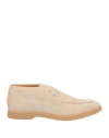 Eleventy Man Ankle Boots Beige Size 8 Leather