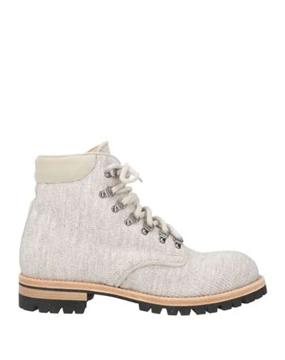 Eleventy Man Ankle Boots Beige Size 9 Textile Fibers, Leather