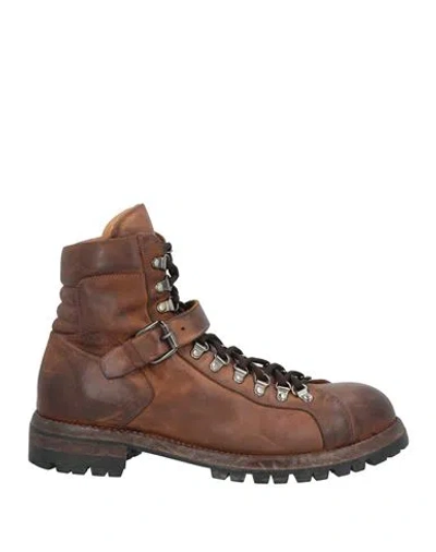 Eleventy Man Ankle Boots Brown Size 12 Leather