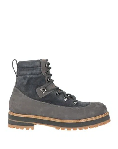 Eleventy Man Ankle Boots Grey Size 13 Leather