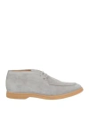 Eleventy Man Ankle Boots Light Grey Size 8 Leather