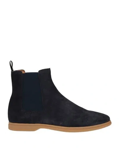 Eleventy Man Ankle Boots Midnight Blue Size 9 Leather