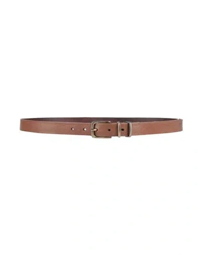Eleventy Man Belt Brown Size 38 Leather In Brown