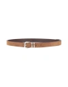 Eleventy Man Belt Brown Size 38 Leather, Metal