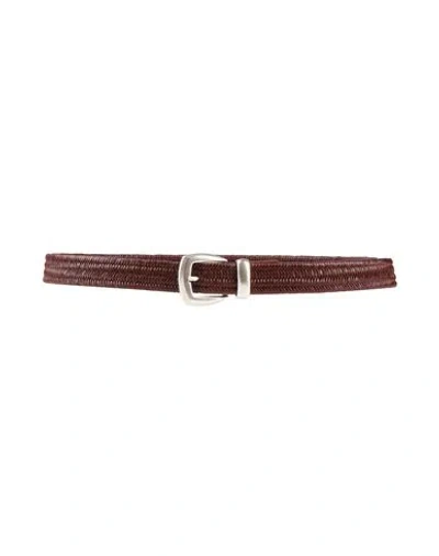 Eleventy Man Belt Brown Size 43 Leather