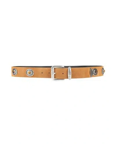 Eleventy Man Belt Camel Size 36 Leather, Metal In Brown