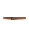 Eleventy Man Belt Camel Size 38 Leather, Metal In Beige