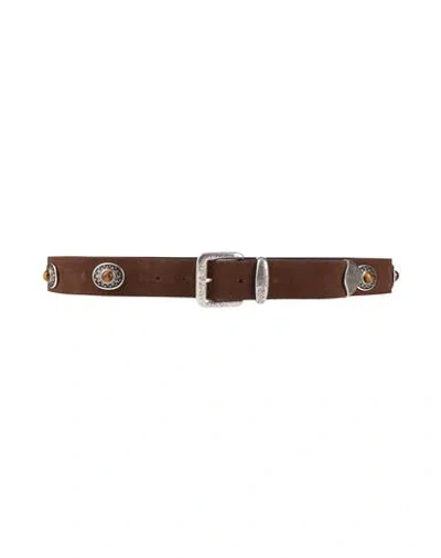 Eleventy Man Belt Chocolate Brown Size 36 Leather, Metal