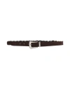 Eleventy Man Belt Dark Brown Size 38 Leather In Brown
