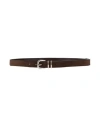 Eleventy Man Belt Dark Brown Size 38 Leather, Metal