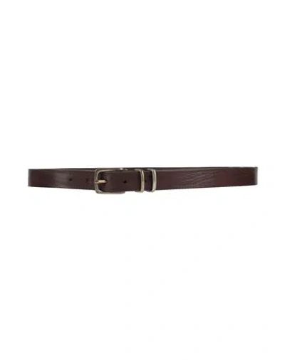 Eleventy Man Belt Dark Brown Size 38 Leather