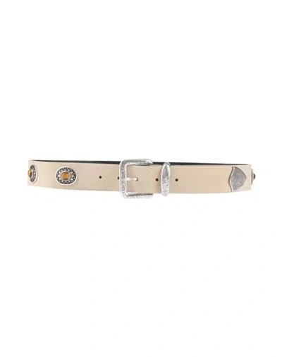 Eleventy Man Belt Light Grey Size 30 Leather, Metal In Neutral