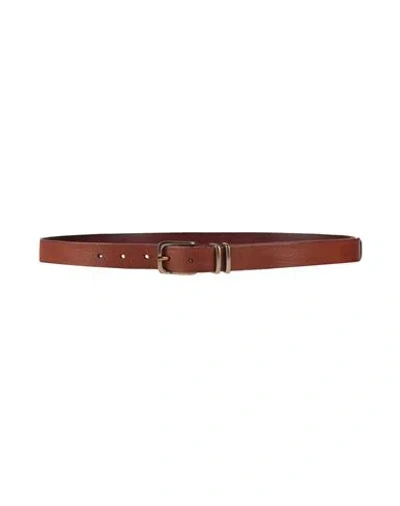 Eleventy Man Belt Tan Size 38 Leather In Brown